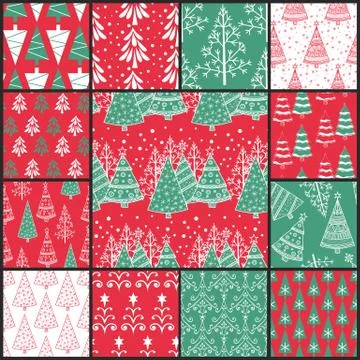 Christmas patterns Stock Illustration