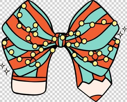 Christmas Pencil Bow with String Lights Illustrazione stock
