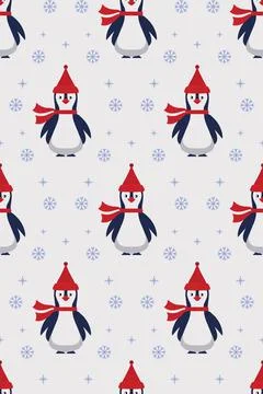 Christmas penguin. Pattern. Illustration. Stock Illustration