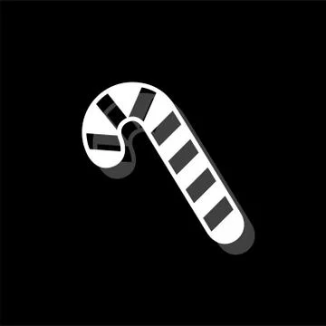 Christmas peppermint candy cane icon flat Stock Illustration