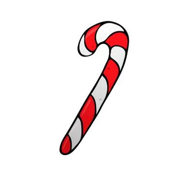 Christmas peppermint candy cane with stripes icon Stock Illustration