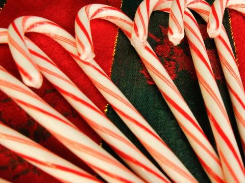 Christmas peppermint candy canes Stock Photos