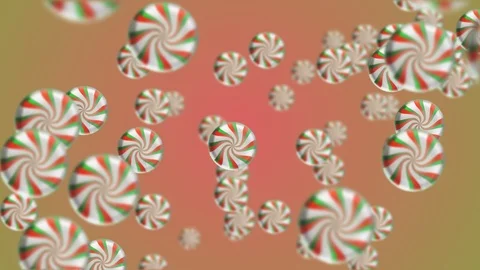 Christmas Peppermint Candy sweets loop Stock Footage 95697340