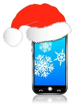 Christmas Phone Stock Illustration