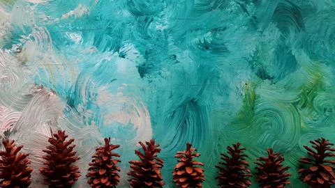 Christmas pine cone with abstract background Stock Photos
