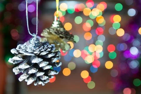 Christmas pine cones Stock Photos