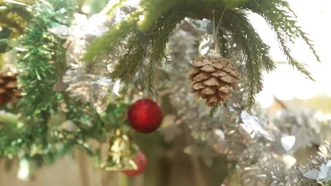 Christmas Pine Fruit hanging decoration Stock Footage 295378615