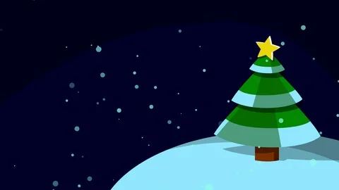 Christmas pine tree and snow animation 库存影片 120139223