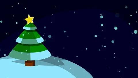 Christmas pine tree and snow animation 库存影片 120139283