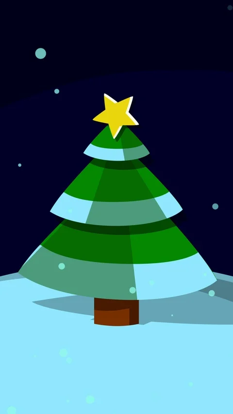 Christmas pine tree and snow animation 库存影片 120139403