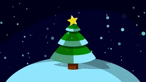 Christmas pine tree and snow animation 库存影片 120139486