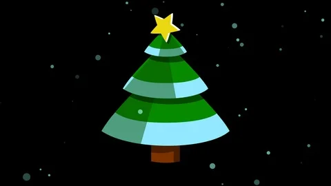 Christmas pine tree and snow animation 库存影片 120139588