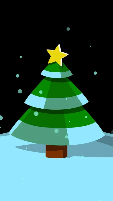 Christmas pine tree and snow animation 库存影片 120139694