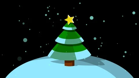Christmas pine tree and snow animation 库存影片 120139791