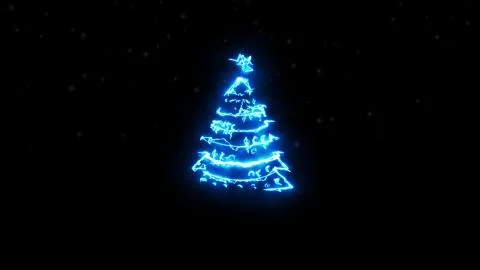 Christmas pine tree icon video in  energy wave simulation effect Ilustración de archivo