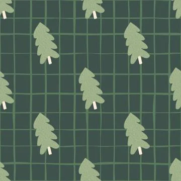 Christmas pine tree seamless pattern. For fabric design, textile print, wrapp Illustrazione stock