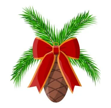 Christmas pine twigs Stock Illustration