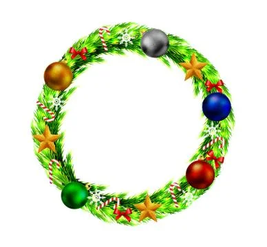 Christmas pine wreath Stock Illustration