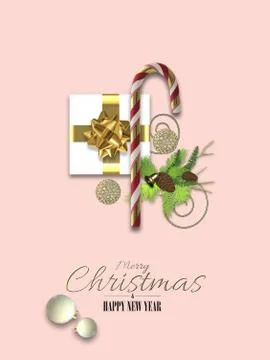 Christmas pink background Stock Illustration