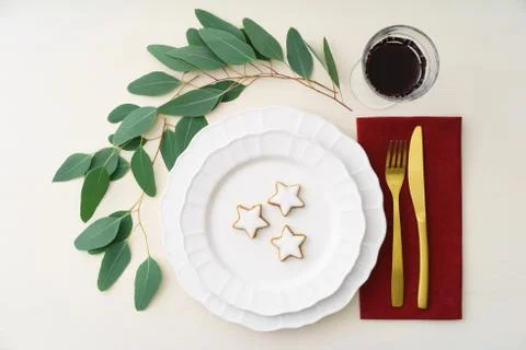 Christmas place setting Stock Photos