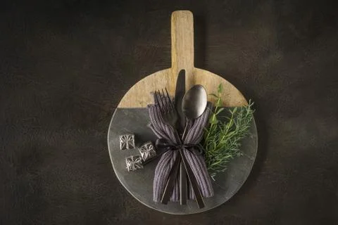 Christmas place setting Stock-Fotos