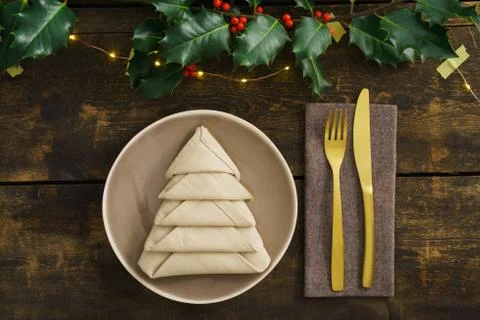 Christmas place setting Stock Photos