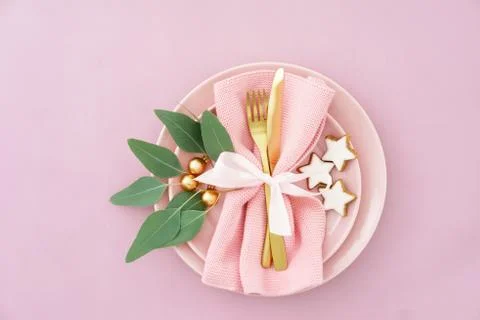 Christmas place setting Stock Photos