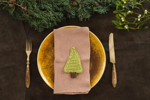 Christmas place setting Stock Photos