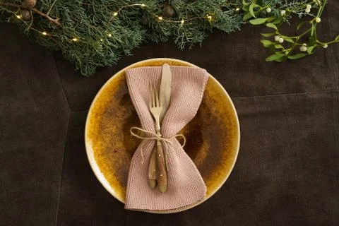 Christmas place setting Stock Photos