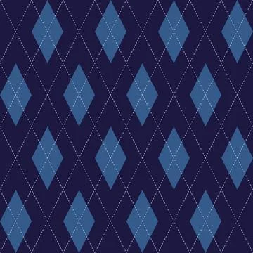 Christmas plaid argyle pattern. Royal navy and light blue diamond motif. Vint Illustrazione stock