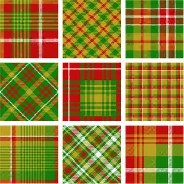 Christmas plaid patterns Stock Illustration