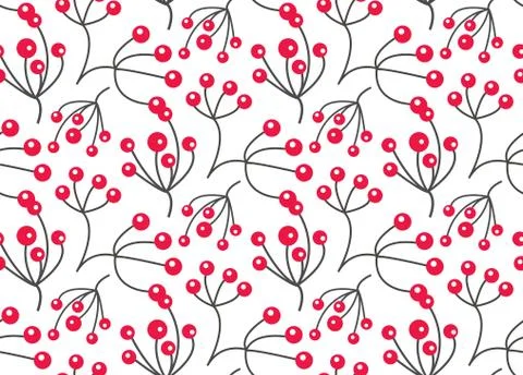 Christmas plants seamless pattern. Merry christmas repeating texture winter Stock Illustration