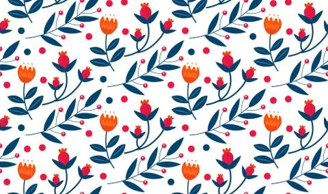 Christmas plants seamless pattern. Merry christmas repeating texture winter Stock Illustration