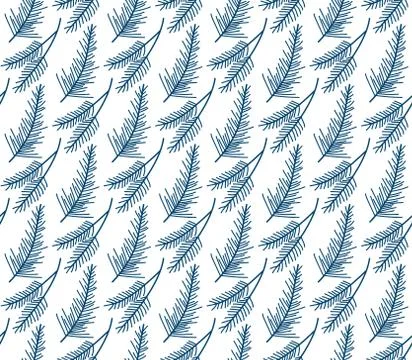 Christmas plants seamless pattern. Merry christmas repeating texture winter Stock Illustration