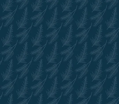 Christmas plants seamless pattern. Merry christmas repeating texture winter Stock Illustration