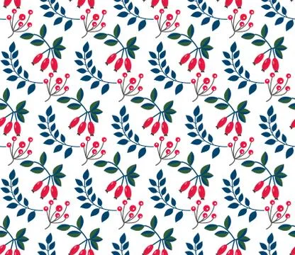Christmas plants seamless pattern. Merry christmas repeating texture winter Stock Illustration