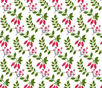 Christmas plants seamless pattern. Merry christmas repeating texture winter Stock Illustration