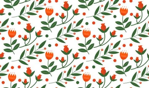 Christmas plants seamless pattern. Merry christmas repeating texture winter Stock Illustration