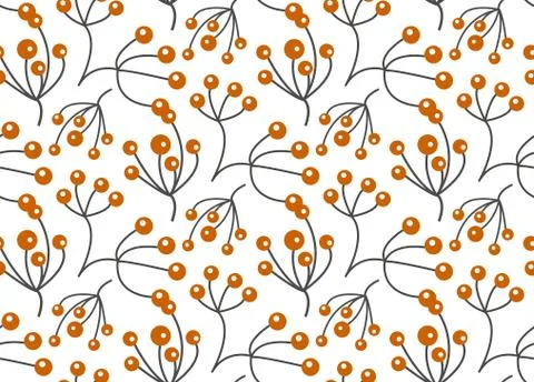 Christmas plants seamless pattern. Merry christmas repeating texture winter Stock Illustration