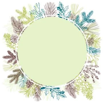 Christmas plants set. Stock Illustration