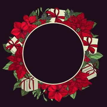 Christmas plants set. Stock Illustration
