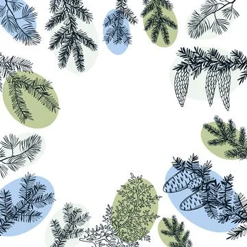 Christmas plants . Vector background Stock Illustration