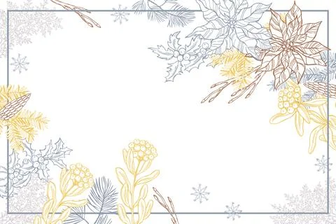 Christmas plants. Vector background. Stock Illustration