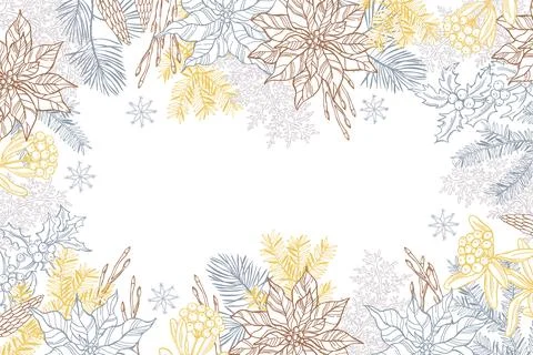 Christmas plants. Vector background. Illustrazione stock