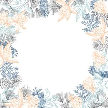 Christmas plants vector background. Stock Illustration