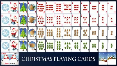 Christmas playing cards Stock Illustration
