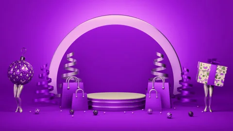 Christmas Podium Concept 4 Stock Footage 314783557