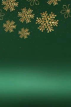 Christmas postcard with green gradient background Stock Illustration