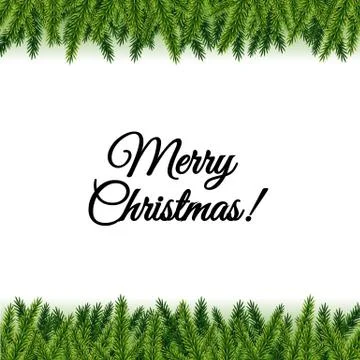 Christmas Postcard With Tree Branches Stock Illustration