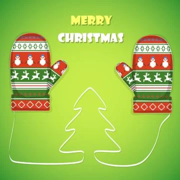 Christmas postcard vector illustration. Stock Illustration